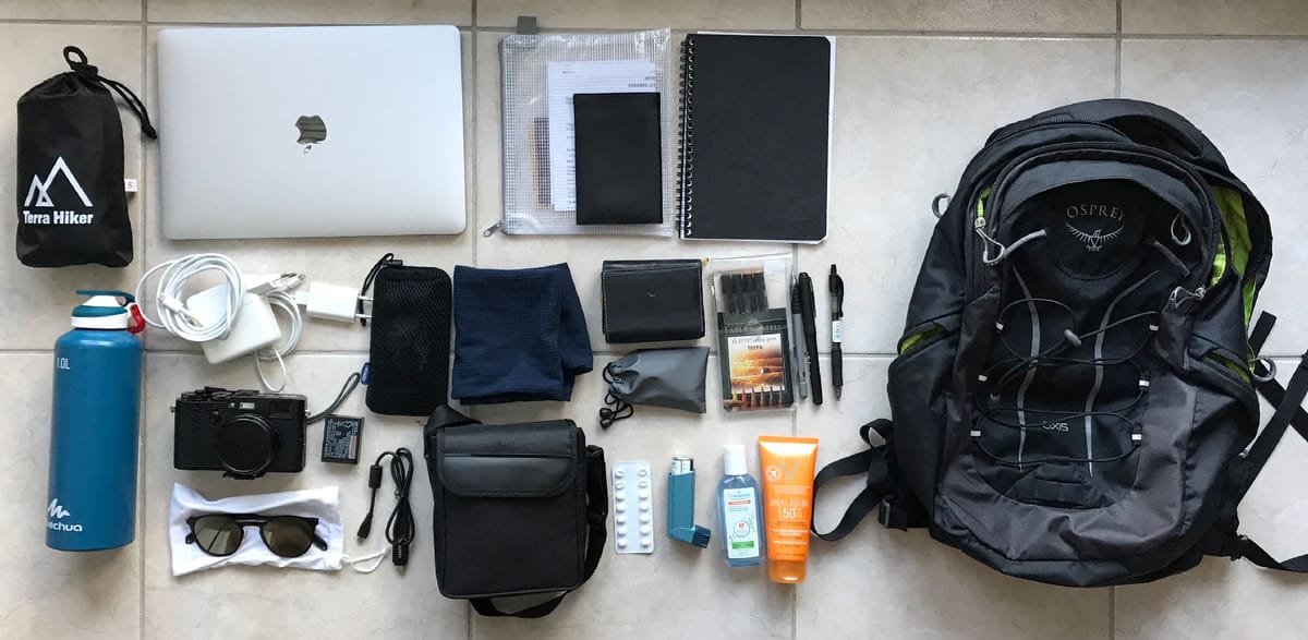 Préparation, valise et sac à dos